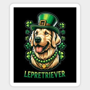 Irish American St Paddy's - St Patricks Day Golden Retriever Sticker